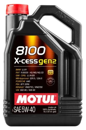 MOTUL USA 8100 X-Cess Gen2 5W-40 5 Liter Bottle MTL110905