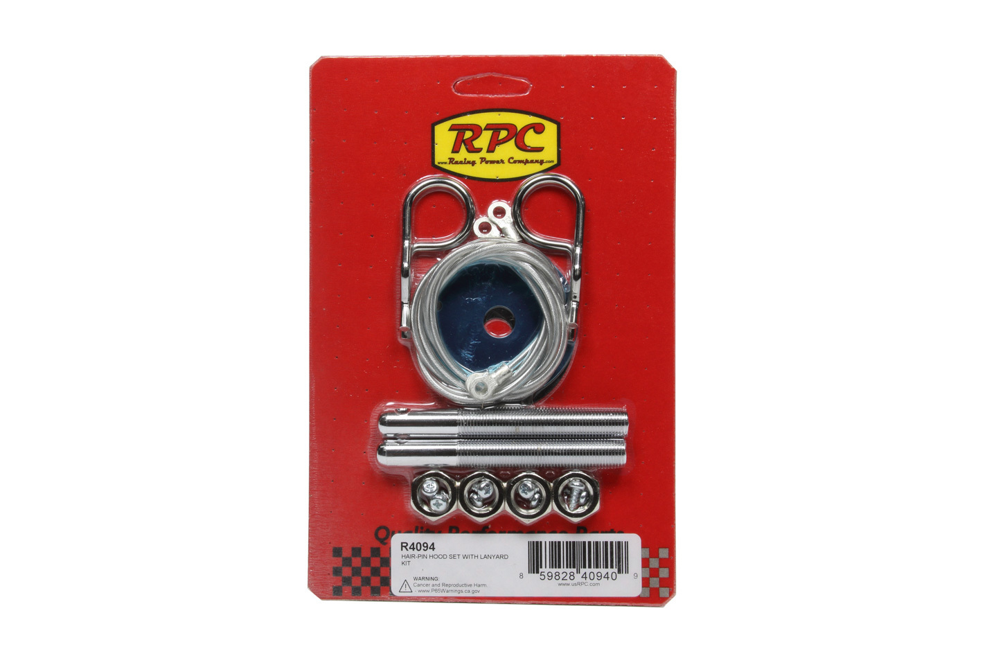 RACING POWER CO-PACKAGED Hair Pin Hood Set With Lanyard Kit R4094