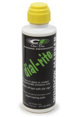 CLEAR ONE RACING PRODUCTS Dial-in Window Marker Yellow 3oz Dial-Rite DRM2
