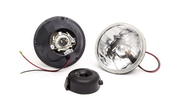RACING POWER CO-PACKAGED 5.75in Headlight w/H4 Bulb and Turn Signal R7400