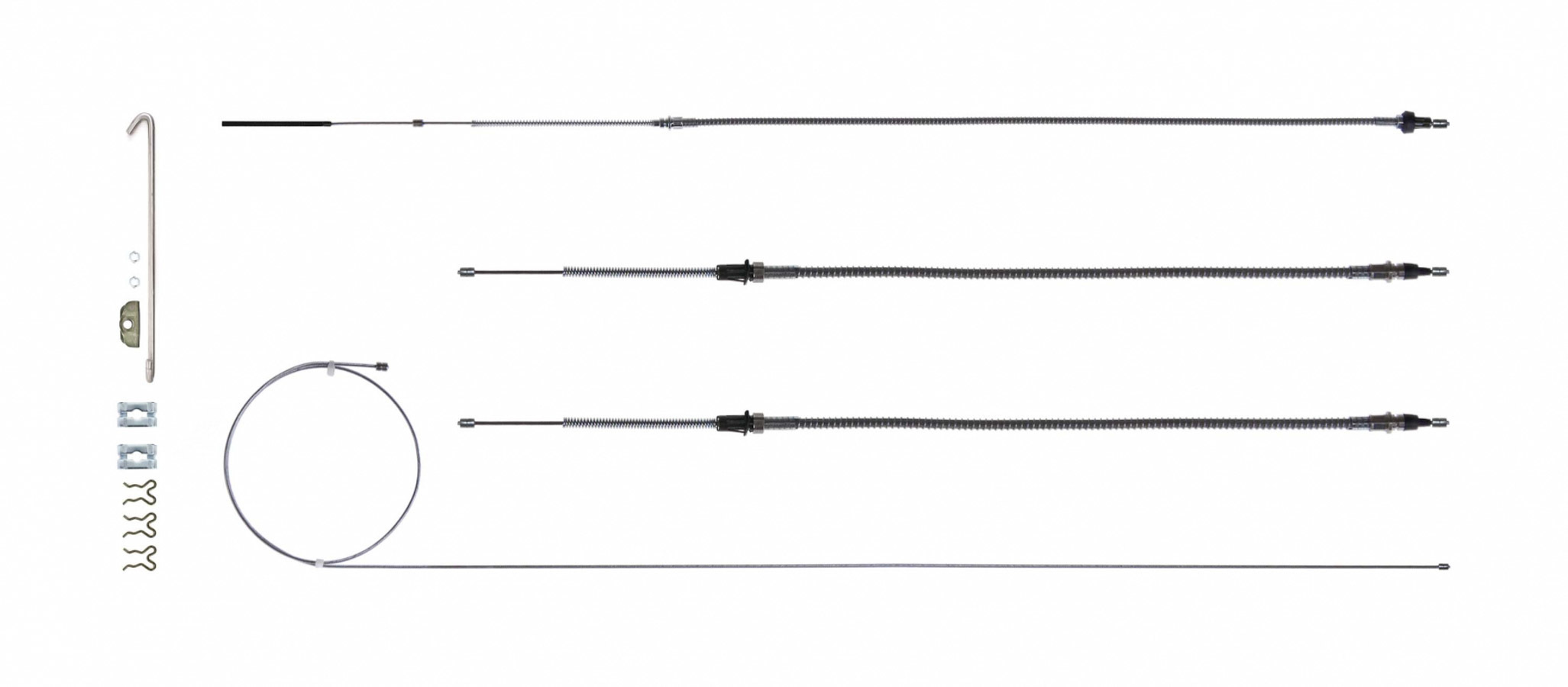 RIGHT STUFF DETAILING Brake Cable Set w/Hardwa re 68-69 Camaro Stainles RSBCF02S