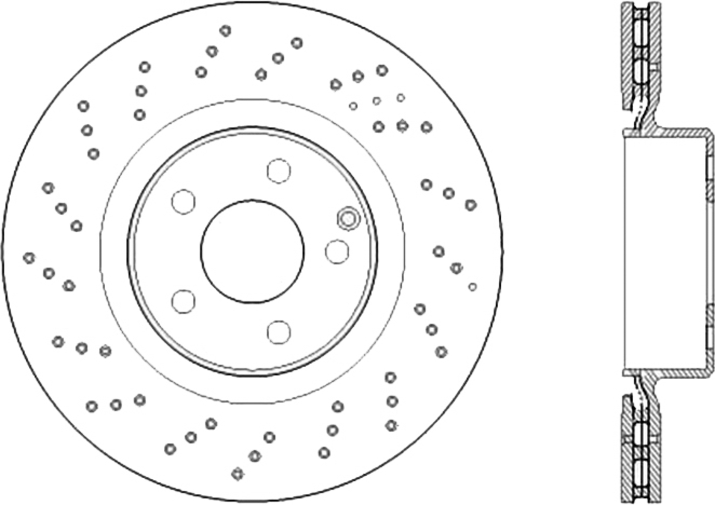 CENTRIC BRAKE PARTS Premium OE Design Drille d Brake Rotor 128.3512