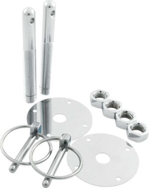 ALLSTAR PERFORMANCE Steel Hood Pin Kit w/ 1/4in Flip-Over Clips ALL18513