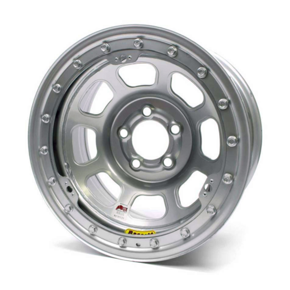 BASSETT 15X8 IMCA B/Lock Wheel D-Hole Silver 5×5 58D54ISLK