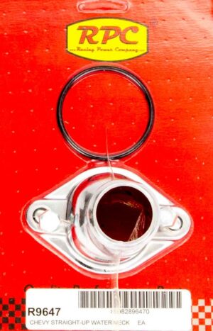 RACING POWER CO-PACKAGED Chevy V8 Steel Str Up Water Neck Chrome R9647