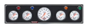 QUICKCAR RACING PRODUCTS 3-1 Gauge Panel OP/WT/OP /FP w/3-3/8in Tach Black 61-67513