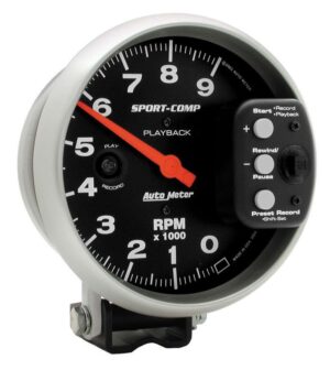 AUTOMETER 5in S/C 9000 RPM Playback Tach 3966