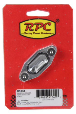 RACING POWER CO-PACKAGED Oil Cooler Port Block Off Plate Billet R5134