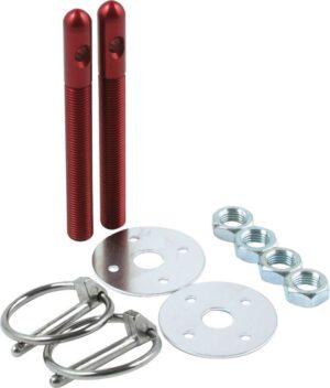 ALLSTAR PERFORMANCE Alum Hood Pin Kit 3/8in Red ALL18481