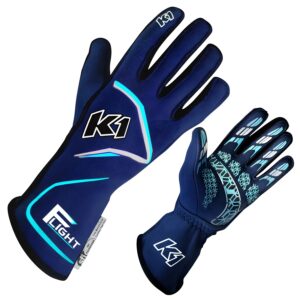 K1 RACEGEAR Gloves Flight Medium Blue 23-FLT-BFB-M
