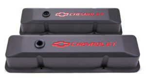PROFORM SBC Blk Crinkle Die Cast V/C’s – Tall w/Baffle 141-116