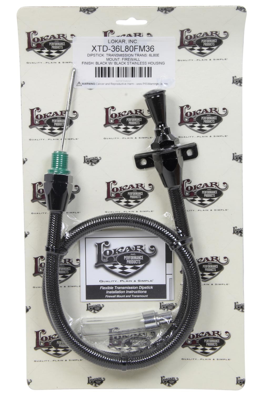LOKAR DIPSTICK TRANS 6L80 FIRE WALL MOUNT BLACK SS HOUS XTD-36L80FM36