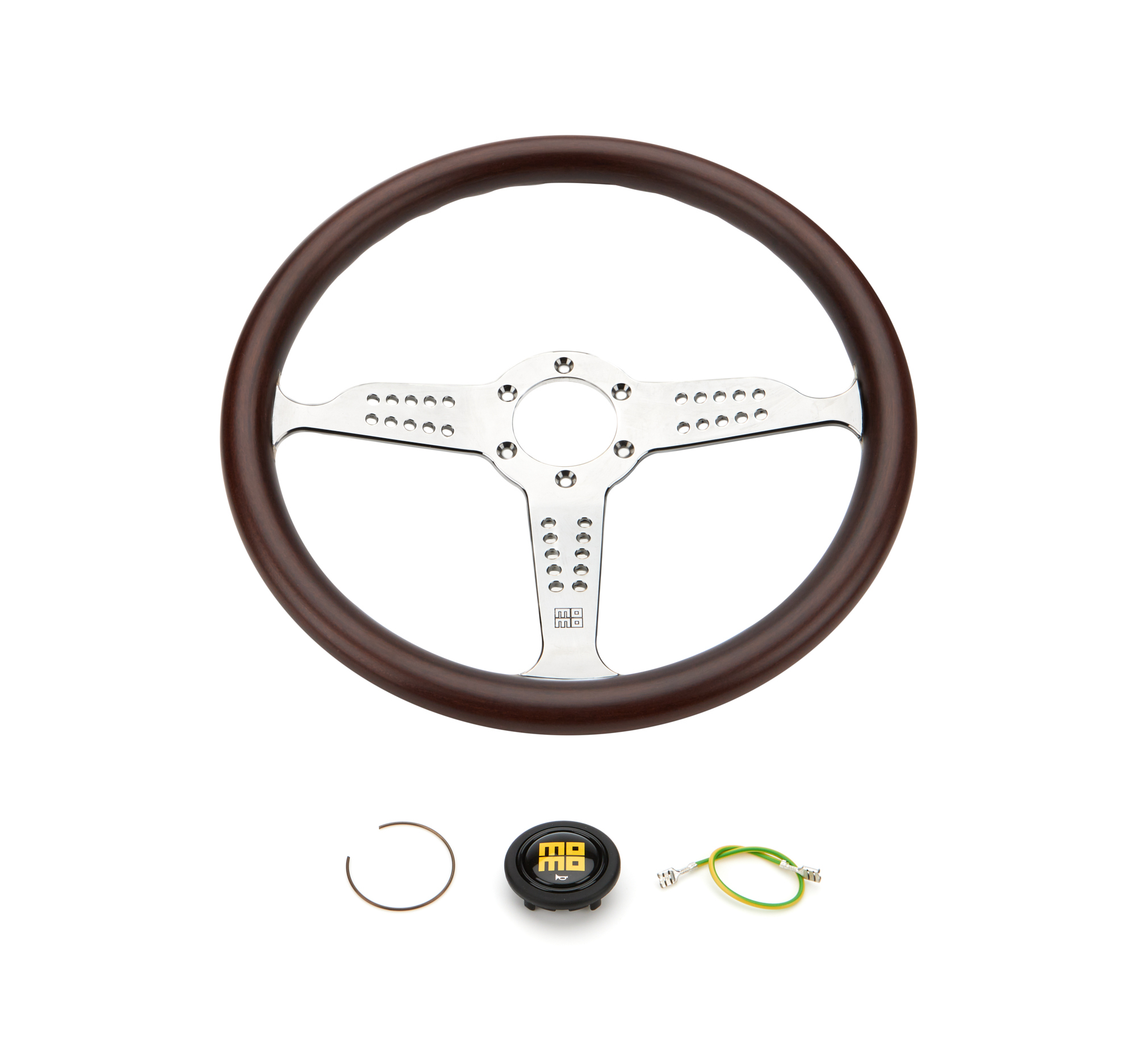 MOMO AUTOMOTIVE ACCESSORIES Super Grand Prix Steerin g Wheel Wood/Pol. Silver GRA35WD0P