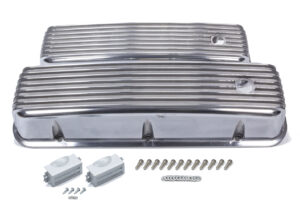 MR. GASKET BBC Cast Alm Valve Cover Set Finned Style Pol. 6859G