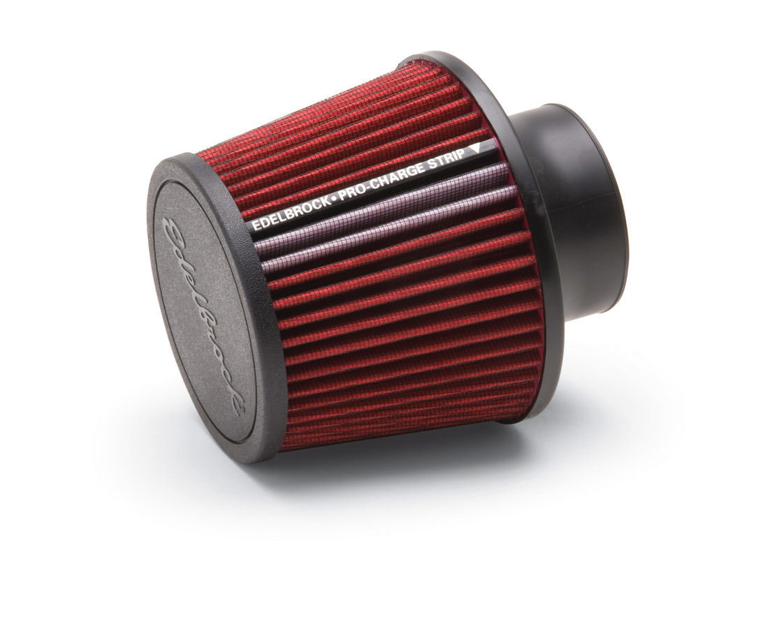 EDELBROCK Pro-Flo Air Filter Cone 6-1/2 Tall Red/Chrome 43651