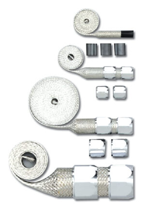 RACING POWER CO-PACKAGED Chrome Braided Hose Sle eving Kit R6678