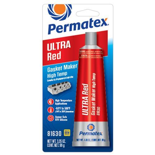 PERMATEX Ultra Red Gasket Maker 3.35 oz Carded Tube 81630