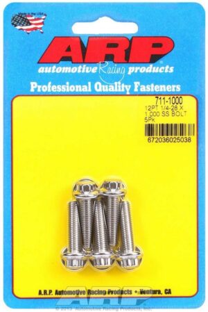 ARP S/S Bolt Kit – 12pt. (5) 1/4-28 x 1.000 711-1000