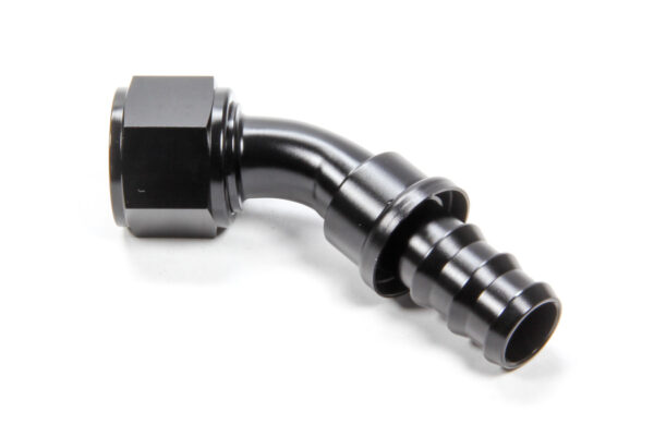TRIPLE X RACE COMPONENTS #12 45 Degree Hose End Push Lock HF-14512BLK