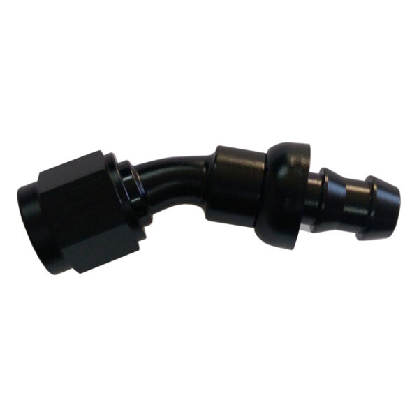 TRIPLE X RACE COMPONENTS #8 30 Degree Hose End Push Lock HF-13008BLK