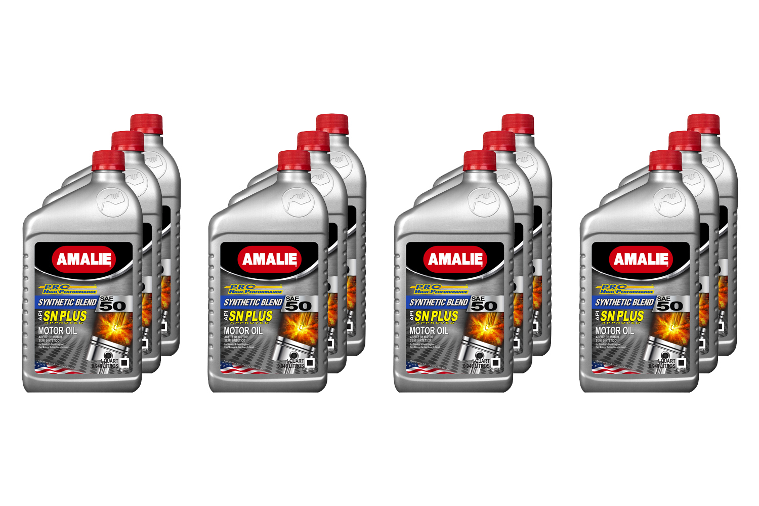 AMALIE PRO High Perf Syn Blend Oil 50W Case 12 x 1Qt 160-65656-56