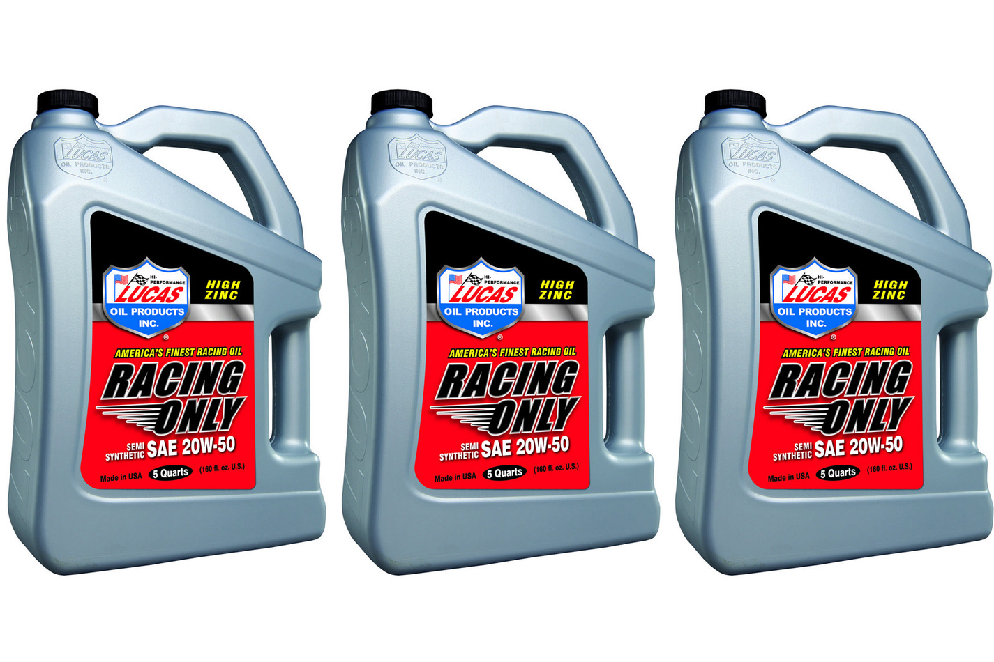 LUCAS OIL 20w50 Semi Synthetic Racing Oil 3 x 5 Quart 10378