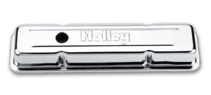 HOLLEY SBC Chrome Valve Covers w/Holley Logo – Short 241-80