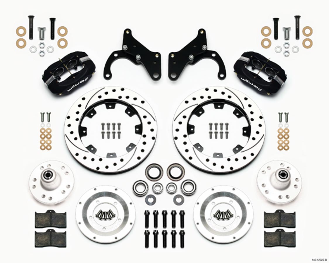 WILWOOD Front Disc Brake Kit Blk 65-68 Impala Drum 12.19 140-12022-D