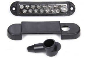 QUICKCAR RACING PRODUCTS Black Terminal Buss Bar w/Covers 57-8022