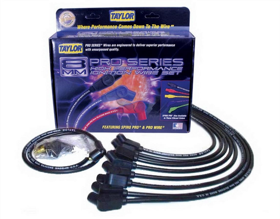 TAYLOR/VERTEX BBC 8mm Spiro-Pro Race Plug Wire Set Black 76032