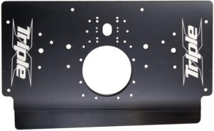 TRIPLE X RACE COMPONENTS Sprint Car Rear Motor Plate Long Black SC-EG-0231BLK