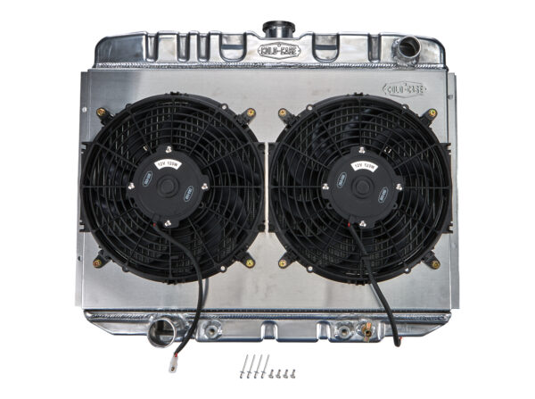 COLD CASE RADIATORS 67-70 Mustang BB 24in Ra diator & 16 Fan Kit AT FOM588AK