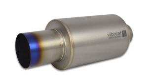 VIBRANT PERFORMANCE Muffler with Straight Cu t Burnt Tip  2.5in Inlet 17560