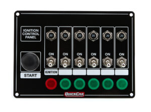 QUICKCAR RACING PRODUCTS Ignition Panel w/Start But. 5 Acc. Circut Brkr 50-869
