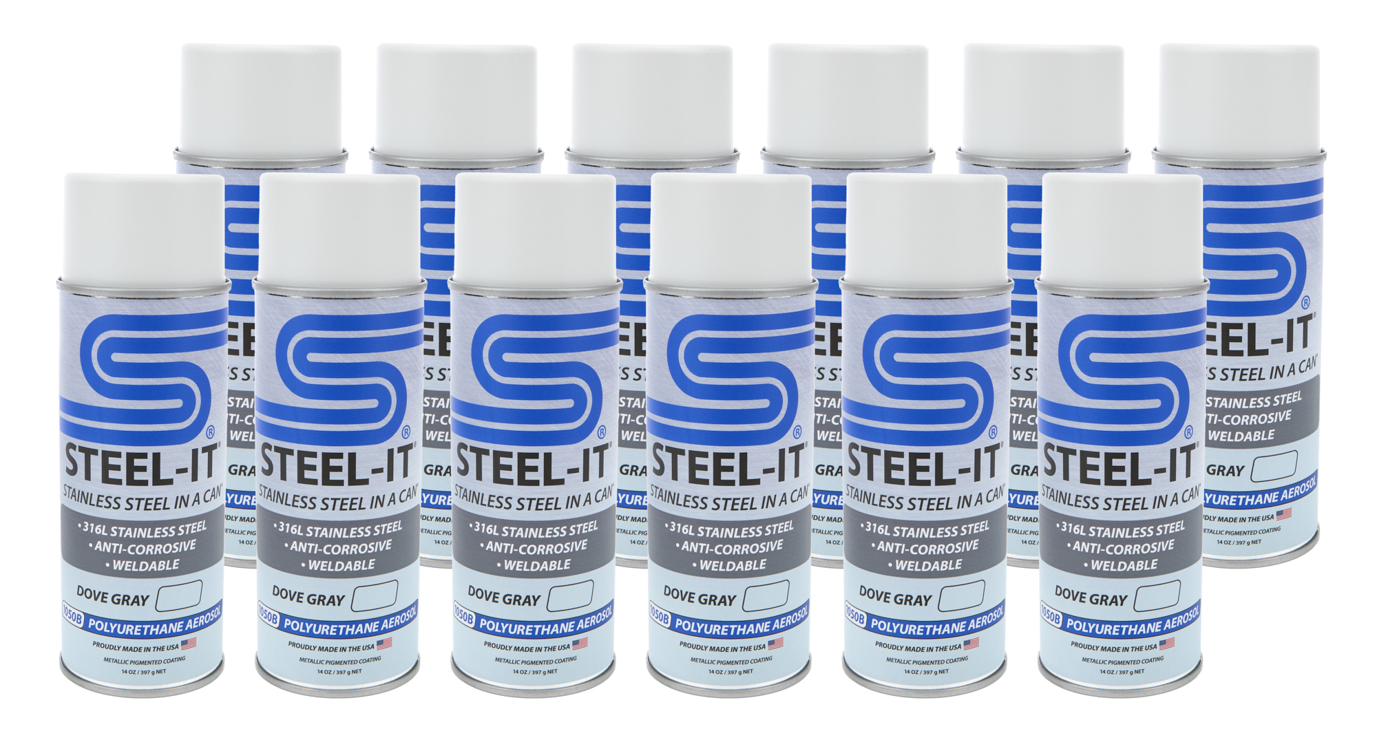 STEEL-IT Dove Gray Polyurethane Case 12 x 14oz Can CASE1050B