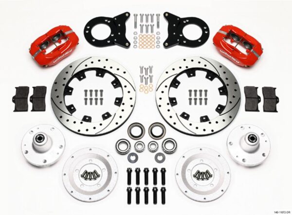 WILWOOD Front Disc Brake Kit Red HD 65-69 Mustang 140-11072-DR