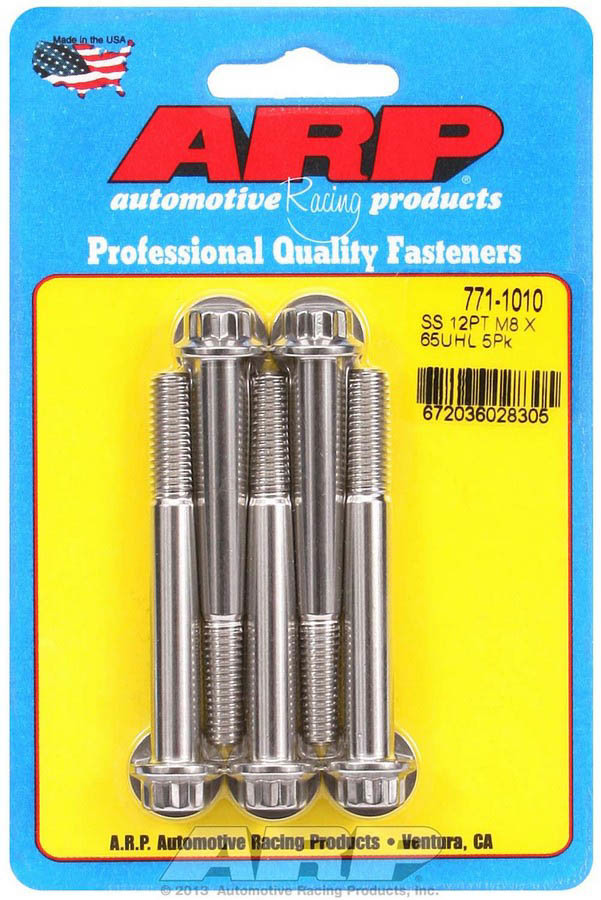 ARP S/S Bolt Kit – 12pt. (5) 8mm x 1.25 x 65mm 771-1010