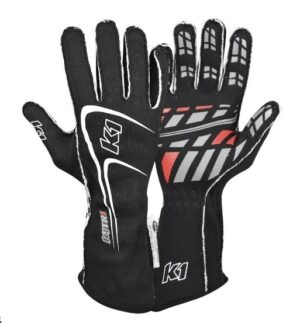 K1 RACEGEAR Glove Track1 Black Small SFI 5 23-TR1-N-S