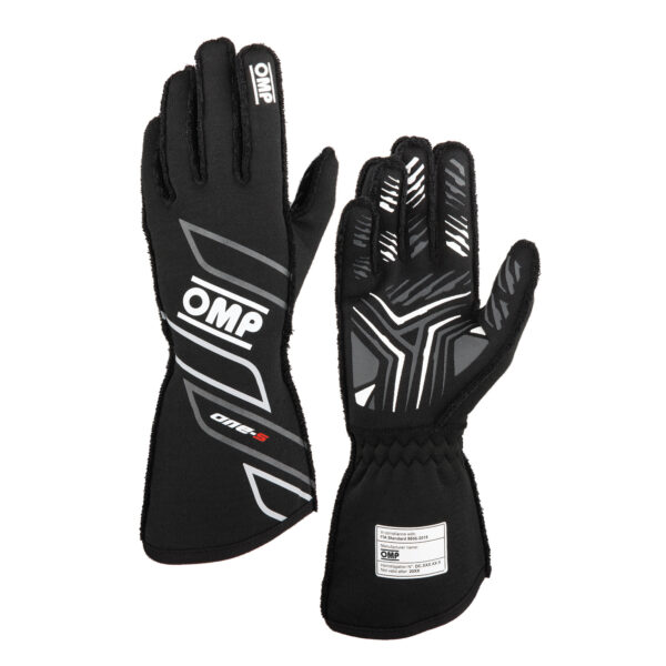 OMP RACING, INC. ONE-S GLOVES my2025 FIA 8856-2018 BLACK SZ. S IB0-0778-A01-071-S
