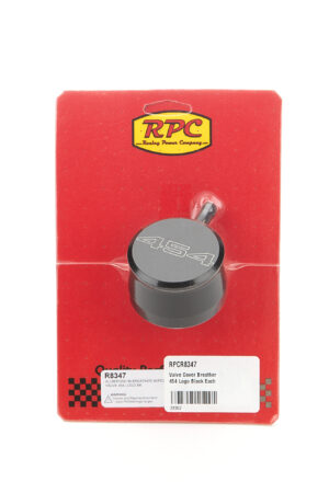 RACING POWER CO-PACKAGED Valve Cover Breather 454 Logo Black Each R8347