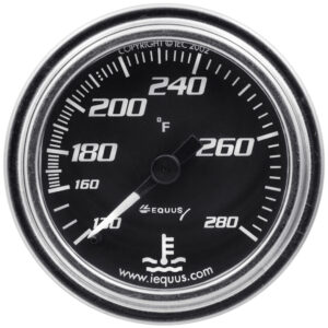 EQUUS 2.0 Dia Water Temp Gauge Chrome  140-280 E7242