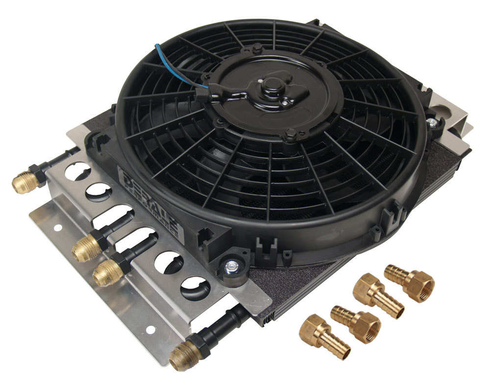 DERALE Dual Circuit Oil Cooler w/Fan 8an 4 & 4 Pass 15220