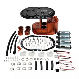 DEATSCHWERKS 2.0L Staged Fuel Cell Su rge Tank with 4 DW200 Fu 6-201-20FST