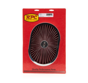 RACING POWER CO-PACKAGED 12in Super Flow Oval Air Cleaner Red Mesh R2215T
