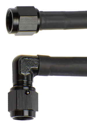ALLSTAR PERFORMANCE Coated Braided Line 18in #4 Hose -4 90 Deg/-4 Str ALL48402