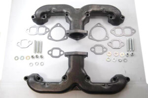 RACING POWER CO-PACKAGED 1955-57 GM Cast Iron Ram Horn Exhaust Manifold R900
