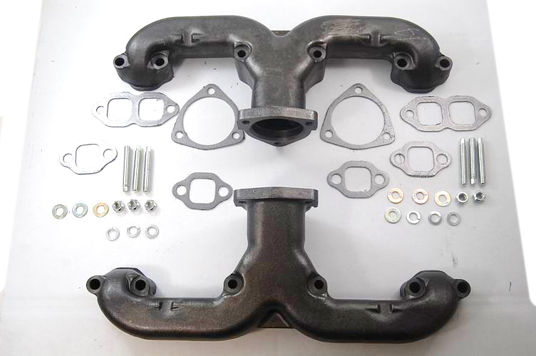 RACING POWER CO-PACKAGED 1955-57 GM Cast Iron Ram Horn Exhaust Manifold R900