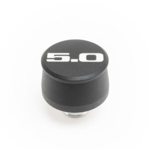 RACING POWER CO-PACKAGED Valve Cover Breather 5.0 Logo Black Each R8217