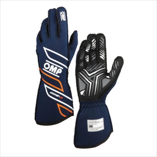 OMP RACING, INC. ONE-S GLOVES my2025 FIA 8856-2018 NAVY BLUE / FL IB0-0778-A01-249-M
