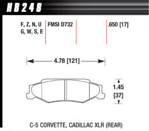 HAWK BRAKE Performance Street Brake Pads (4) HB248F.650